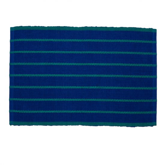 Striped Placemat - Cobalt/Teal Green (Set of 2)
